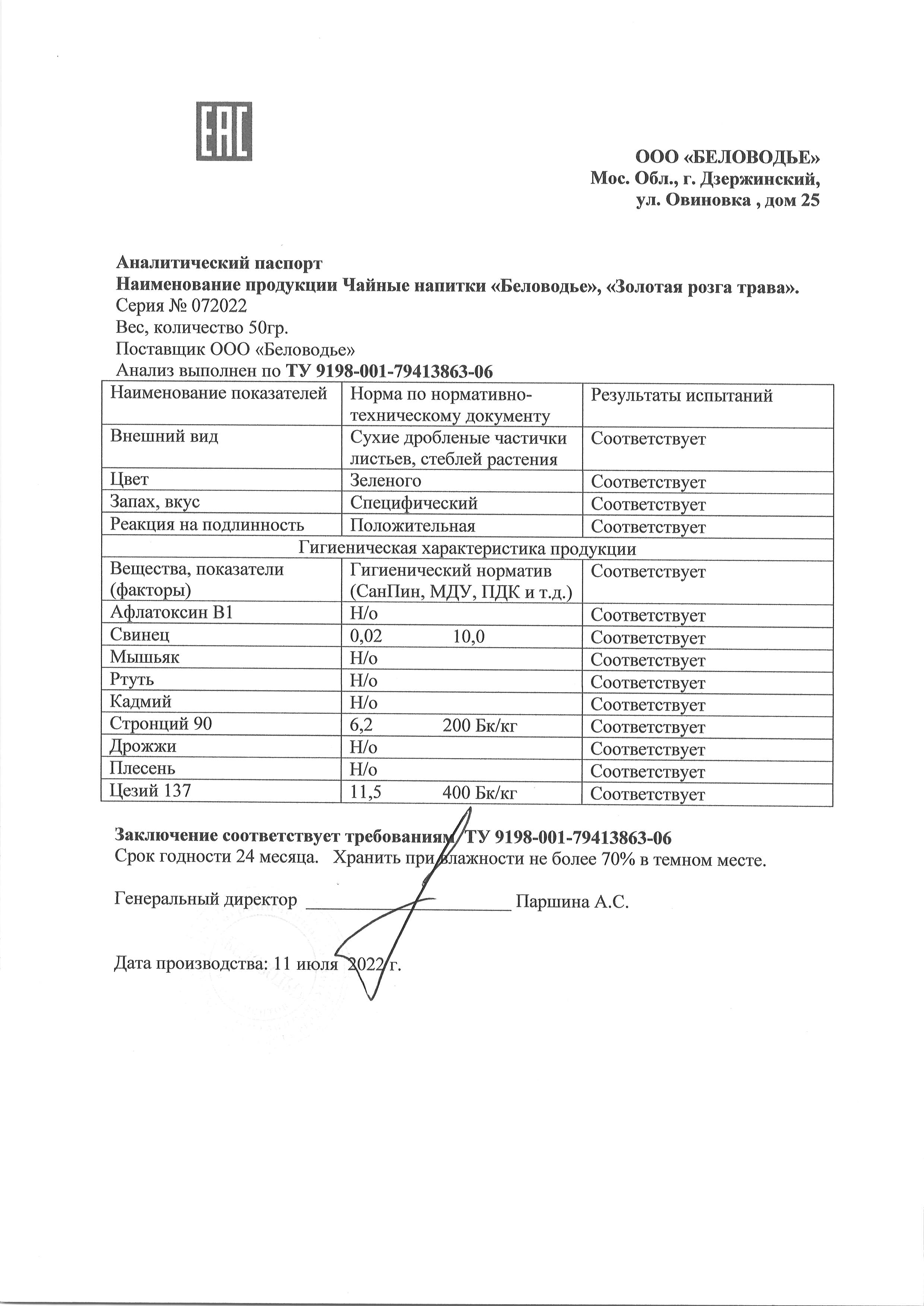 Паспорт №072022